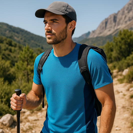 Zweifarbiges Wander-T-Shirt für Herren
