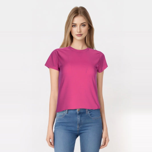 Camiseta senderismo mujer-Color rosa claro